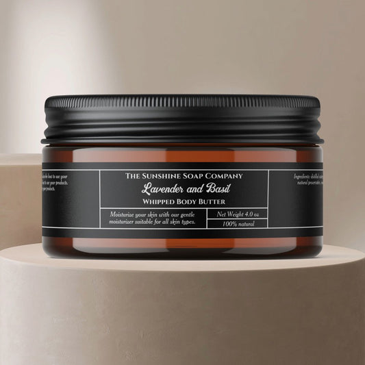 Simple black body butter cosmetics jar 1" x 7.25"