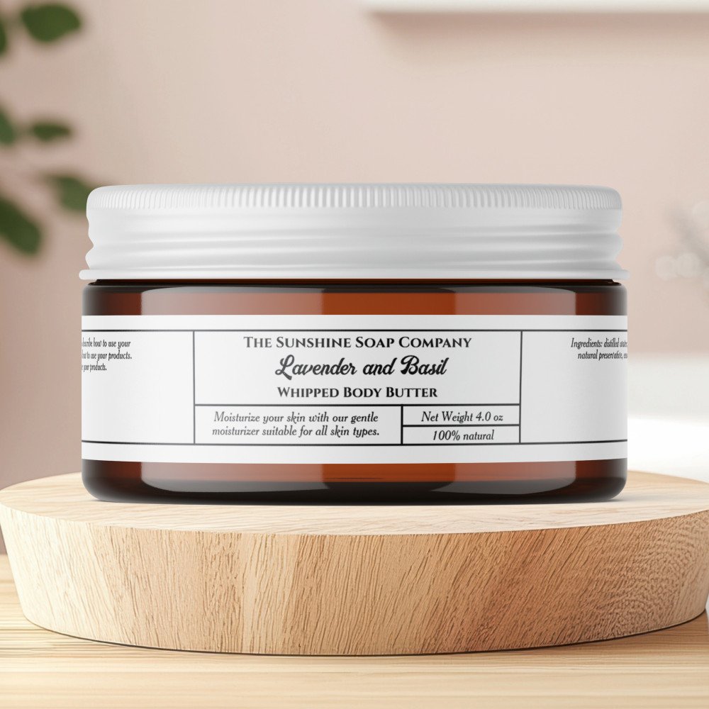 Simple white body butter cosmetics jar 1" x 7.25"