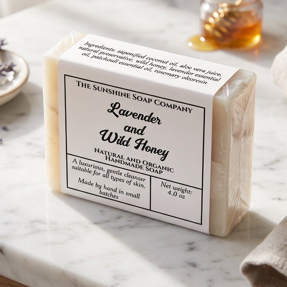 Simple White Soap Product Packaging Label