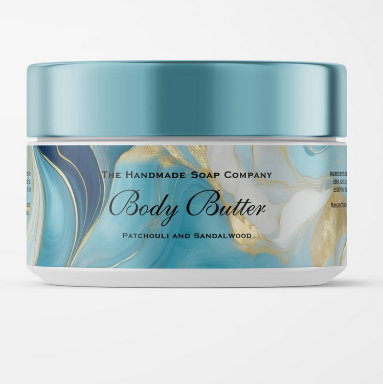 Cosmetics Jar Label - Blue Marble and Gold Foil