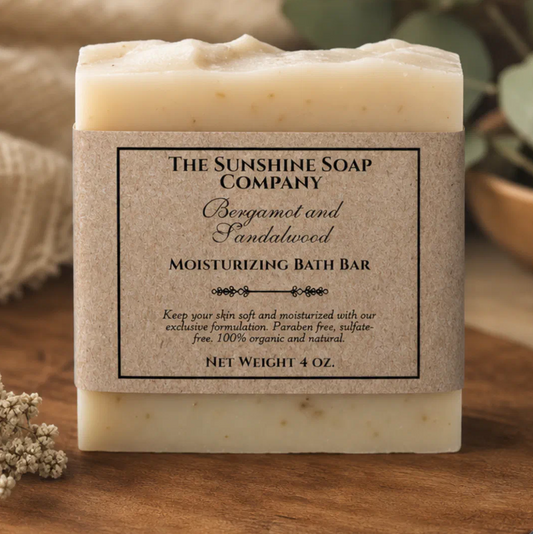Vintage Kraft Paper Style Soap Belly Band with a Rectangular Frame