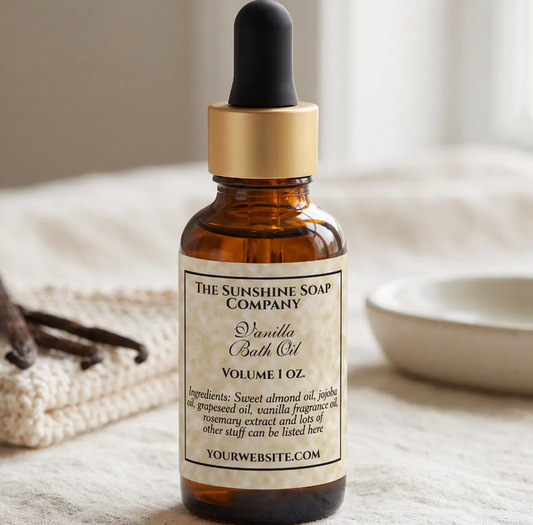 Vintage parchment waterproof label with ingredient