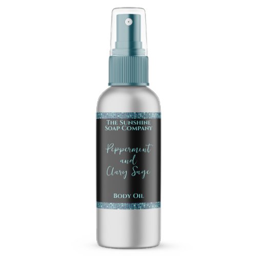 Teal Blue Glitter & Black Cosmetics Bottle Label
