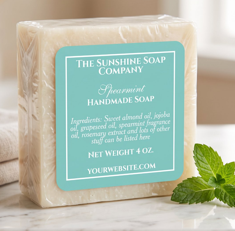 Simple Teal Soap and Cosmetics Label