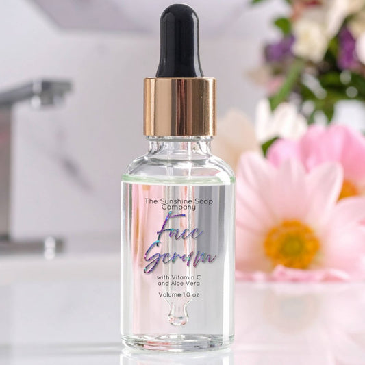 Transparent Holographic Glitter Face Serum Label