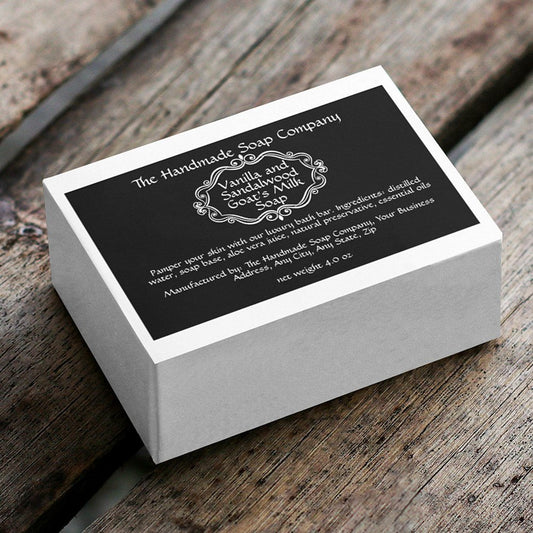 Vintage Frame Black Soap Box Label