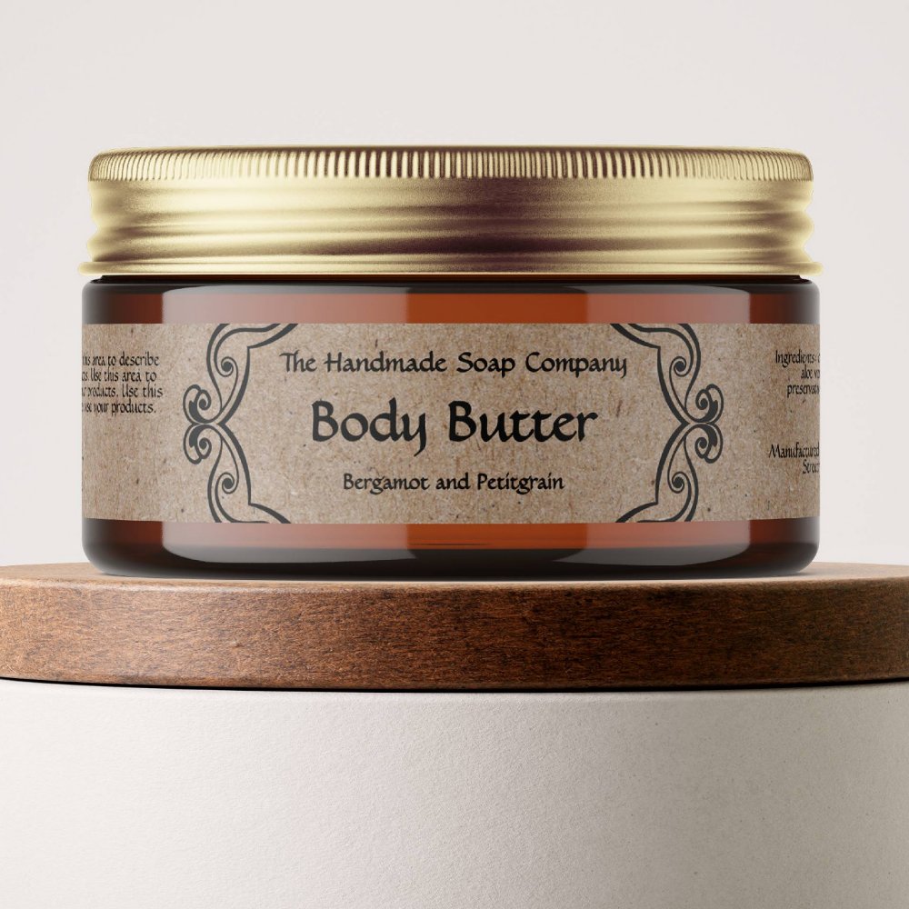 Vintage Frame Kraft Paper Body Butter Jar Label