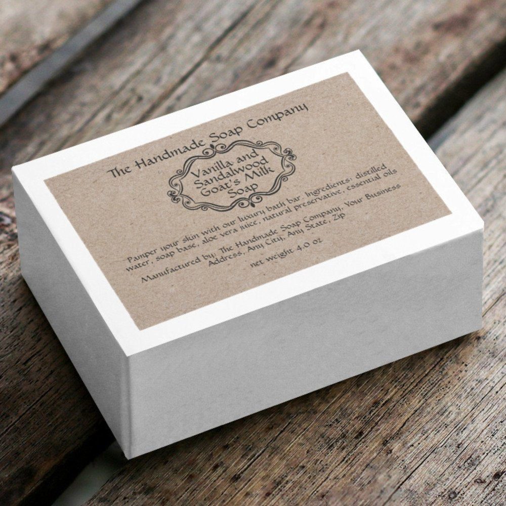 Vintage Frame Kraft Paper Style Soap Box Label