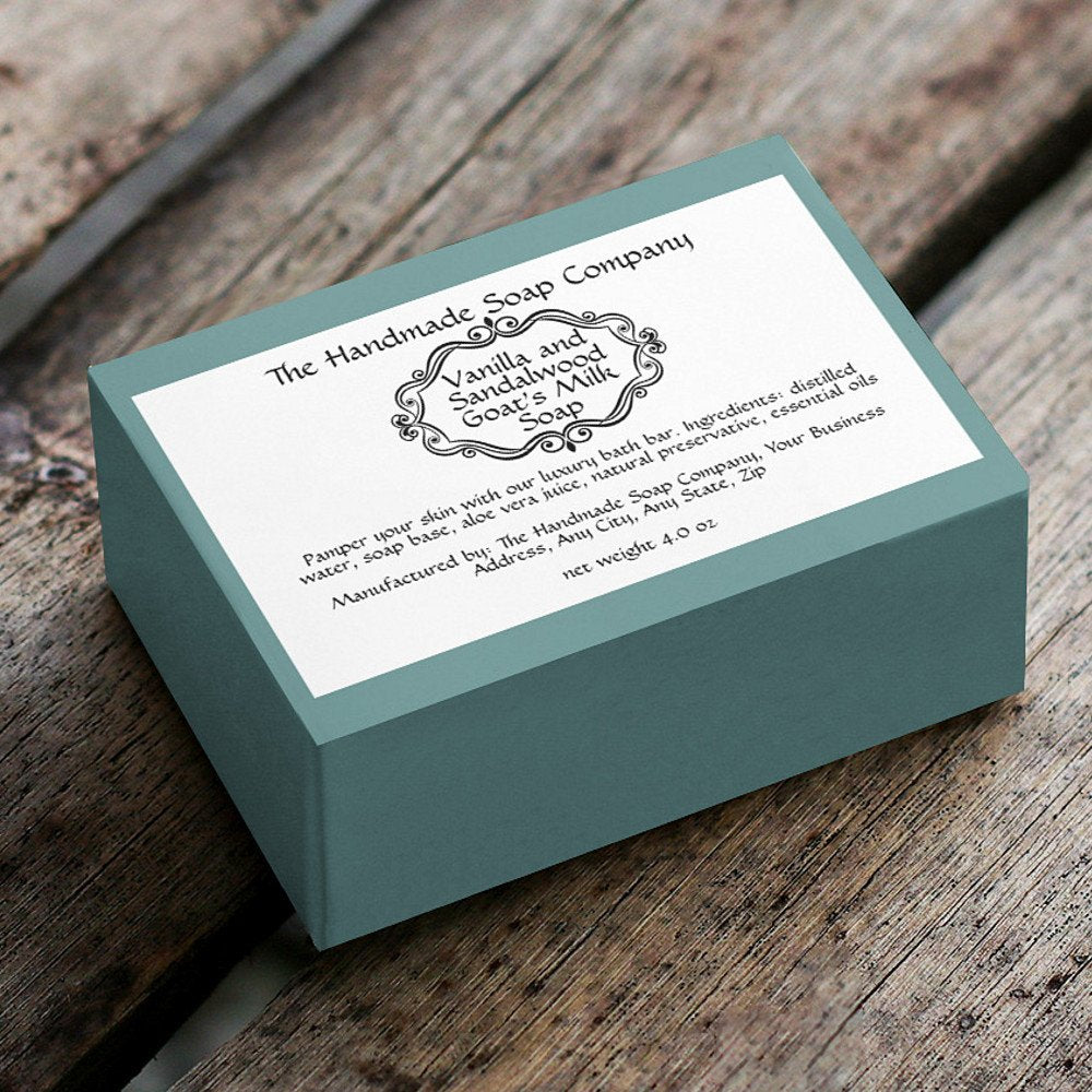 Vintage Frame White Soap Box Label