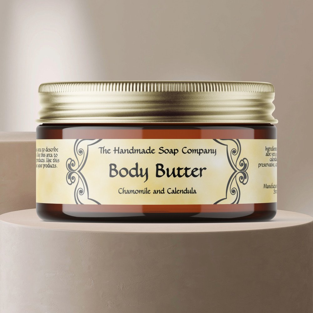 Vintage Frame Yellow Parchment Body Butter Jar