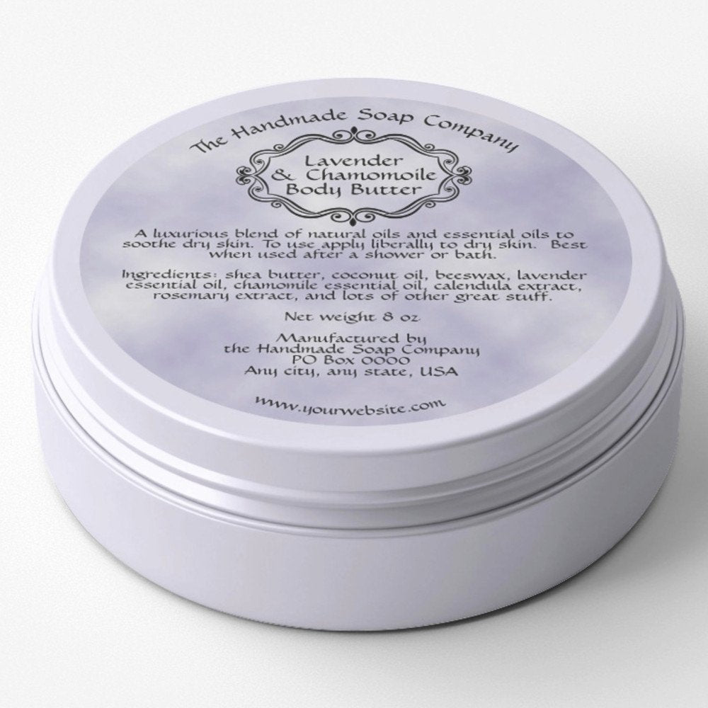 Vintage Purple Parchment Body Butter Jar Label