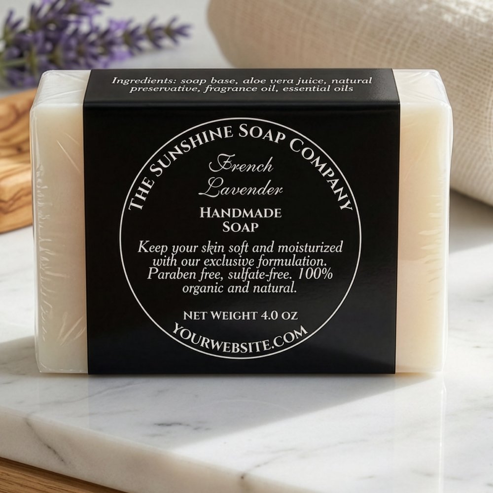 Vintage Style Black Soap Packaging Label