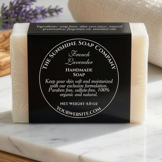 Vintage Style Black Soap Packaging Label