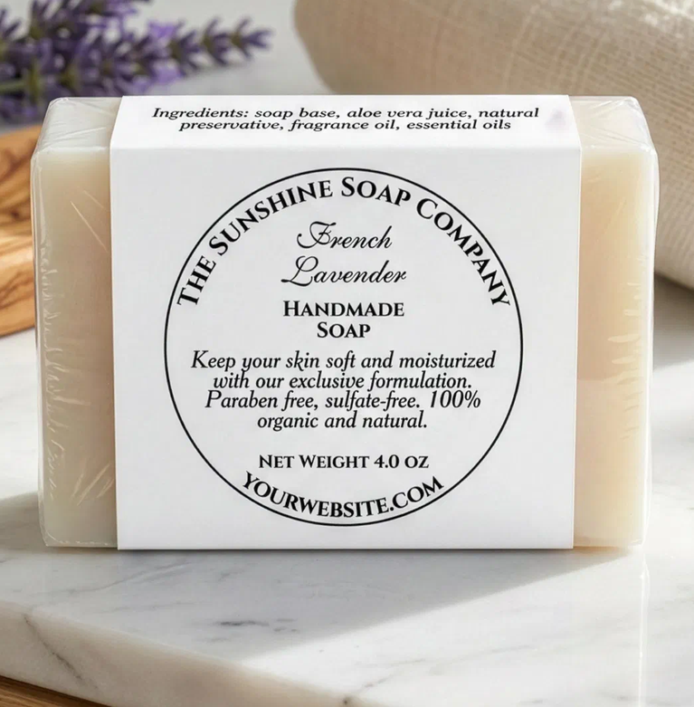Vintage Style White Soap Packaging Label