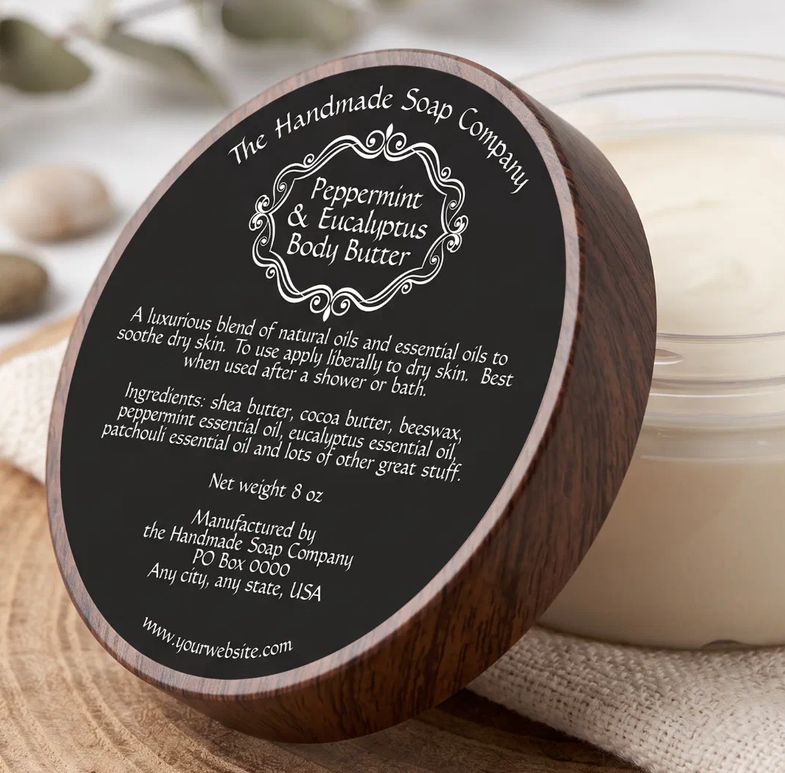 Vintage Black Body Butter Skin Cream Jar Label