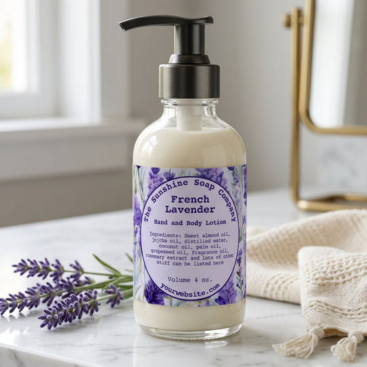 Watercolor Lavender Flowers Cosmetics Bottle