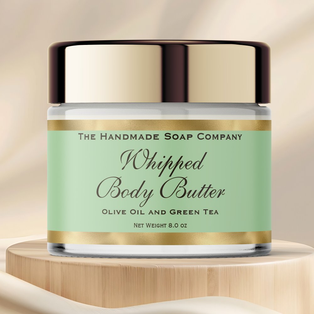 Waterproof Body Butter Jar Label Olive Green Gold