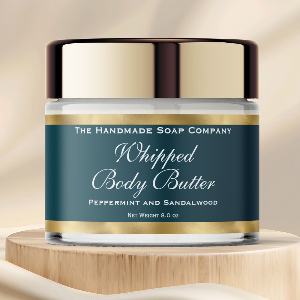 Waterproof Body Butter Jar Label Teal & Gold Foil