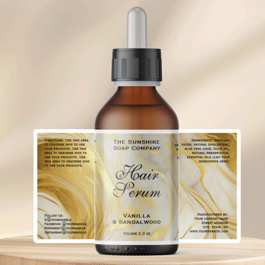 Waterproof Ivory Gold Foil Dropper Bottle Label