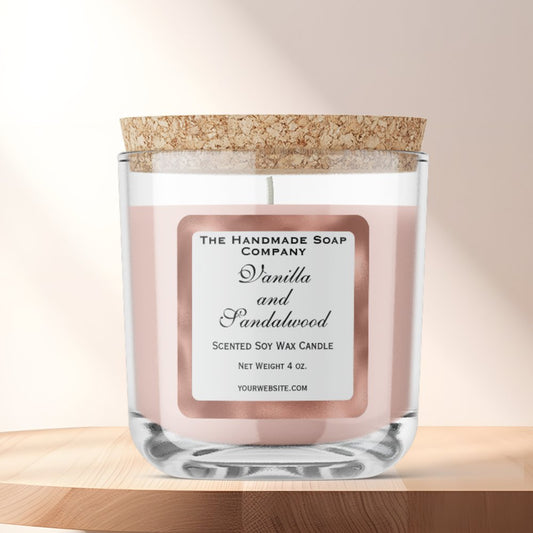 White and Copper Foil Candle Label