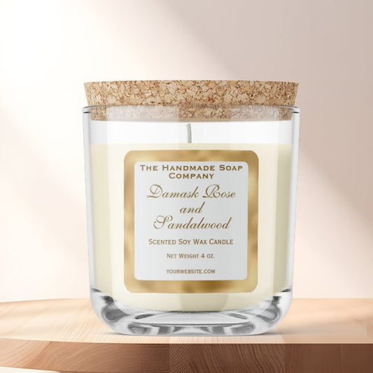 White and Gold Foil Candle Label
