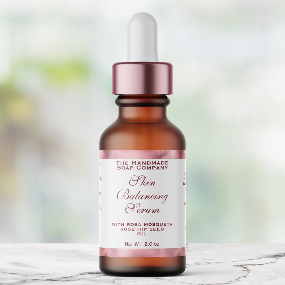 White and Pink Cosmetics Dropper Bottle Label