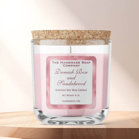White and Pink Foil Candle Label