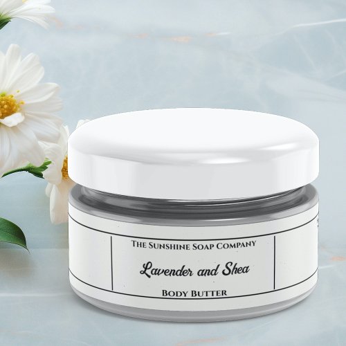 White Cosmetics jar label 1 x 7.25