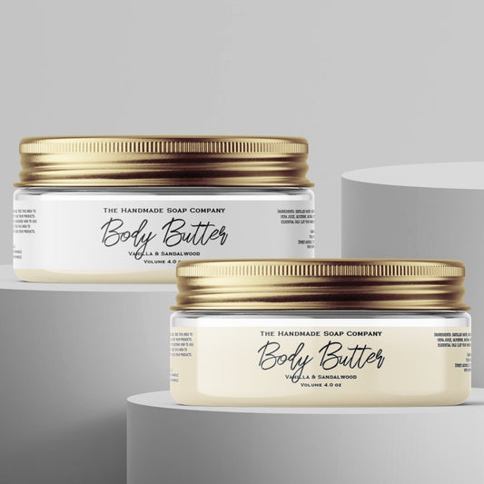 White or Clear Body Butter Jar Label 1" x 7"