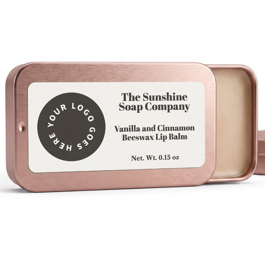 White or Clear Lip Balm Slide Top Label with Logo