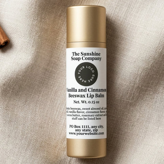 White or Clear Lip Balm Tube Label with Logo
