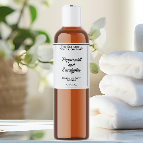 White with Black Text Cosmetics Bottle Label