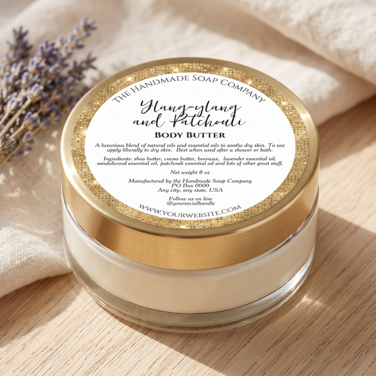 White and Gold Glitter Cosmetics Jar Label
