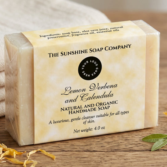 Yellow Parchment Soap Packaging Label w Logo