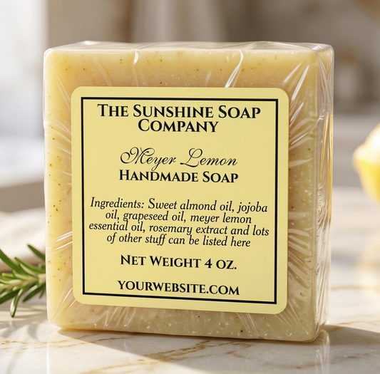 Simple Yellow Soap and Cosmetics Label