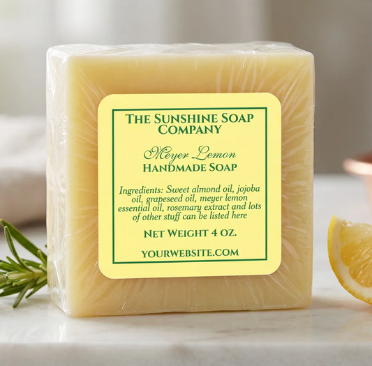 Simple Yellow and Green Soap and Cosmetics Label