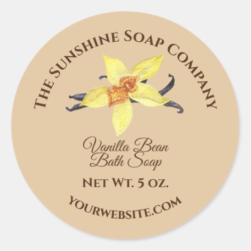 Bath and Body Product Label - vanilla - circle1