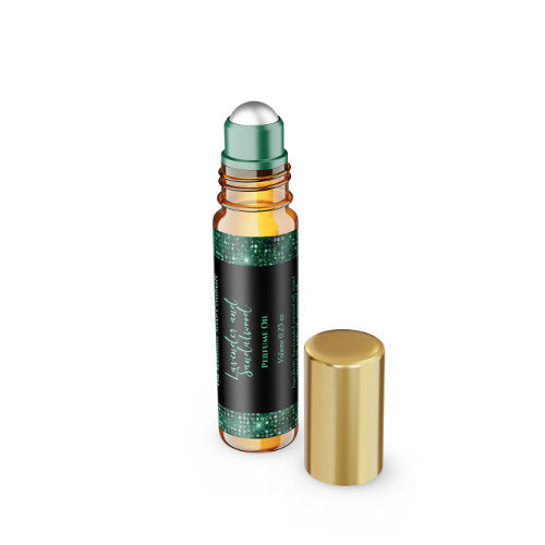 Black & Green Glitter Perfume Roller Bottle label