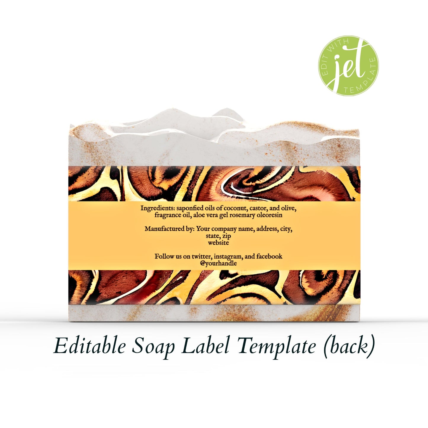 Brown Squiggles Editable Printable Soap Label Template