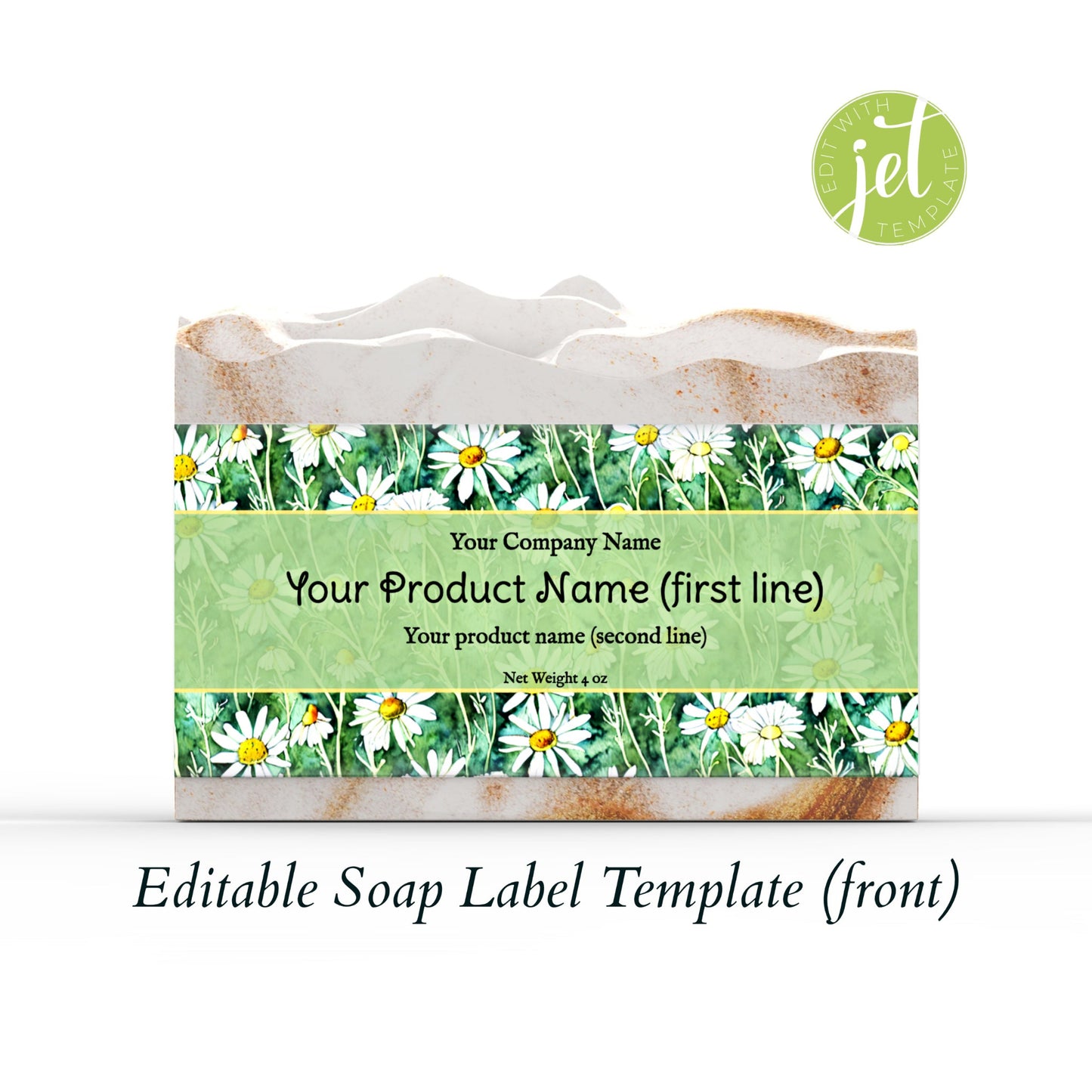 Chamomile Themed Floral Botanical Editable Printable Soap Label Template