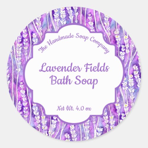 Circle Bath and Body Product Label - Lavender Fields