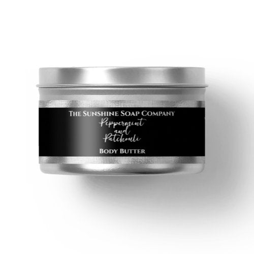 Cosmetics Jar Label - Black and Silver Foil - 1" x 7.25"