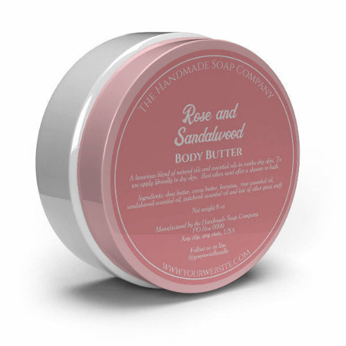 Dusty Rose Cosmetics Jar Label w Ingredients - 3" diameter