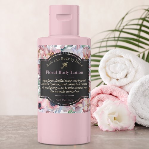 Fall colors floral bath and body care label