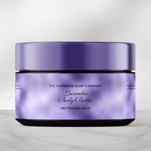 Faux Purple Foil Style Cosmetics Jar Label - 1" x 7.25"