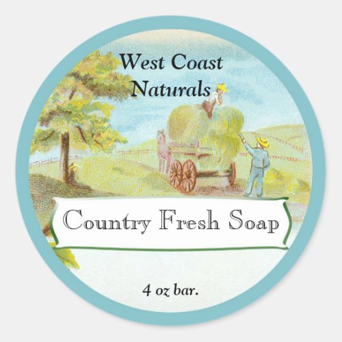 Handmade Soap Label - country scene