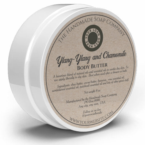 Kraft Paper Style Cosmetics Jar Label with logo