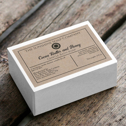 Kraft paper style soap box packaging label with logo
