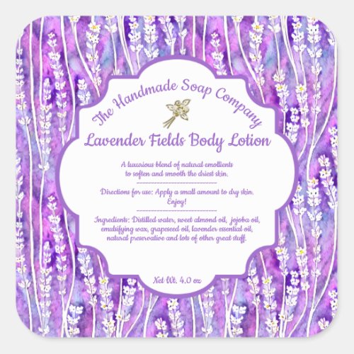 Lavender Fields Soap and Cosmetics Label