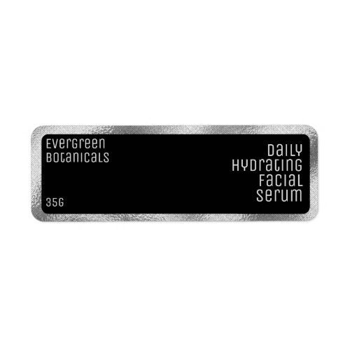 luxury cosmetics label - black silver rectangle